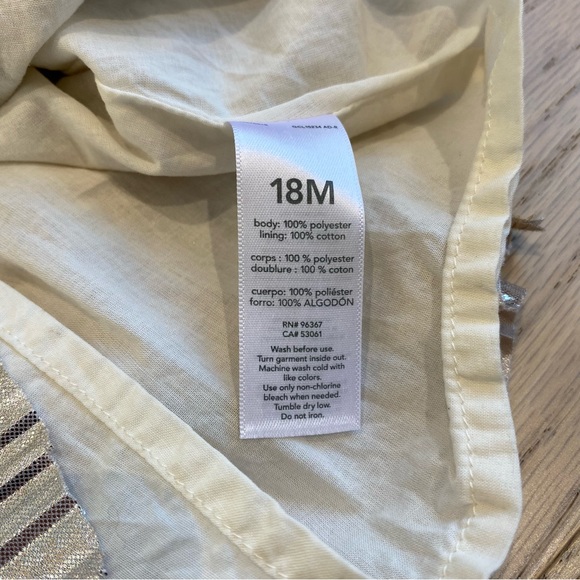 Baby B’Gosh Silver Metallic Dress, Ruffles, Pleated, Party Outfit, Girl 18 month - Picture 7 of 8